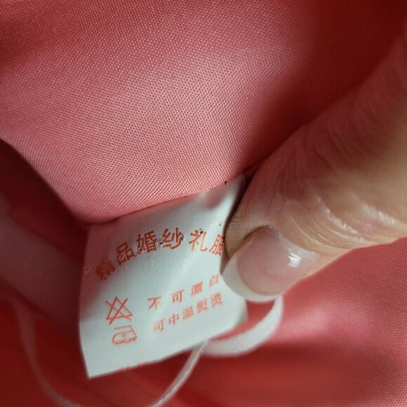 Gown Long Maxi Dress Formal Strapless A Line Peachy Chiffon Floor Length - Picture 10 of 11